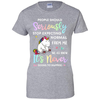 People Should Stop Expecting Normal From Me Unicorn-T-Shirt & Tank Top-Women's T-Shirt-Sport Grey