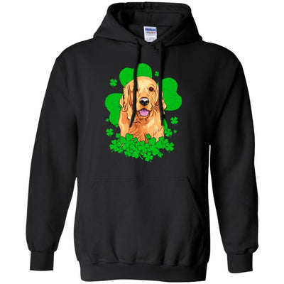 Golden Retriever St. Patrick's Day Clovers-T-Shirt & Hoodie-Pullover Hoodie-Black