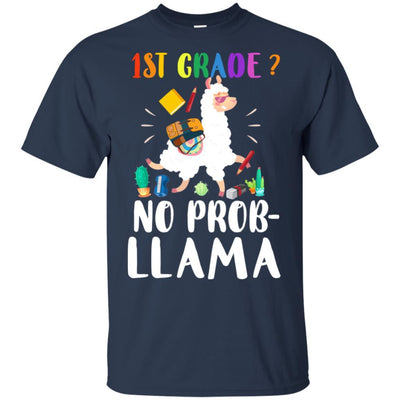 1st Grade No Prob Llama Funny First Day Of School-T-Shirt & Hoodie-Classic T-Shirt-Navy