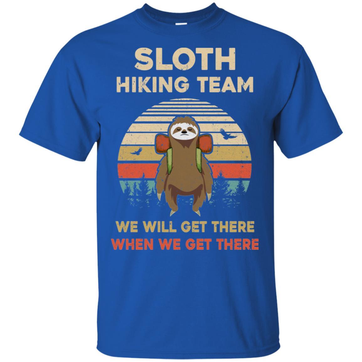 Vintage Funny Sloth Hiking Team We Will Get There-T-Shirt & Hoodie-Classic T-Shirt-Royal