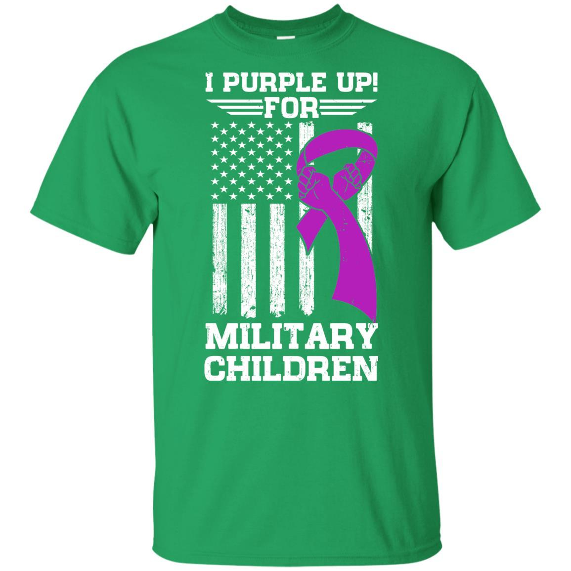 I Purple Up For Military Children Kid Child Gifts Youth-Youth Shirt-Youth T-Shirt-Irish Green