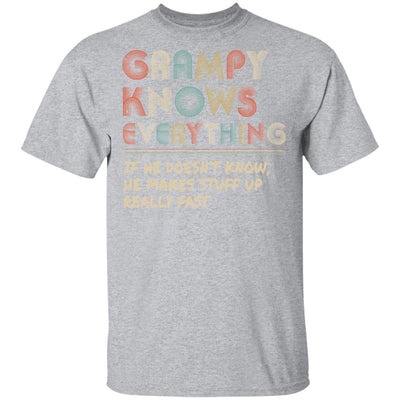 Grampy Know Everything Vintage Grampy Father's Day Gift-T-Shirt & Hoodie-Classic T-Shirt-Sport Grey