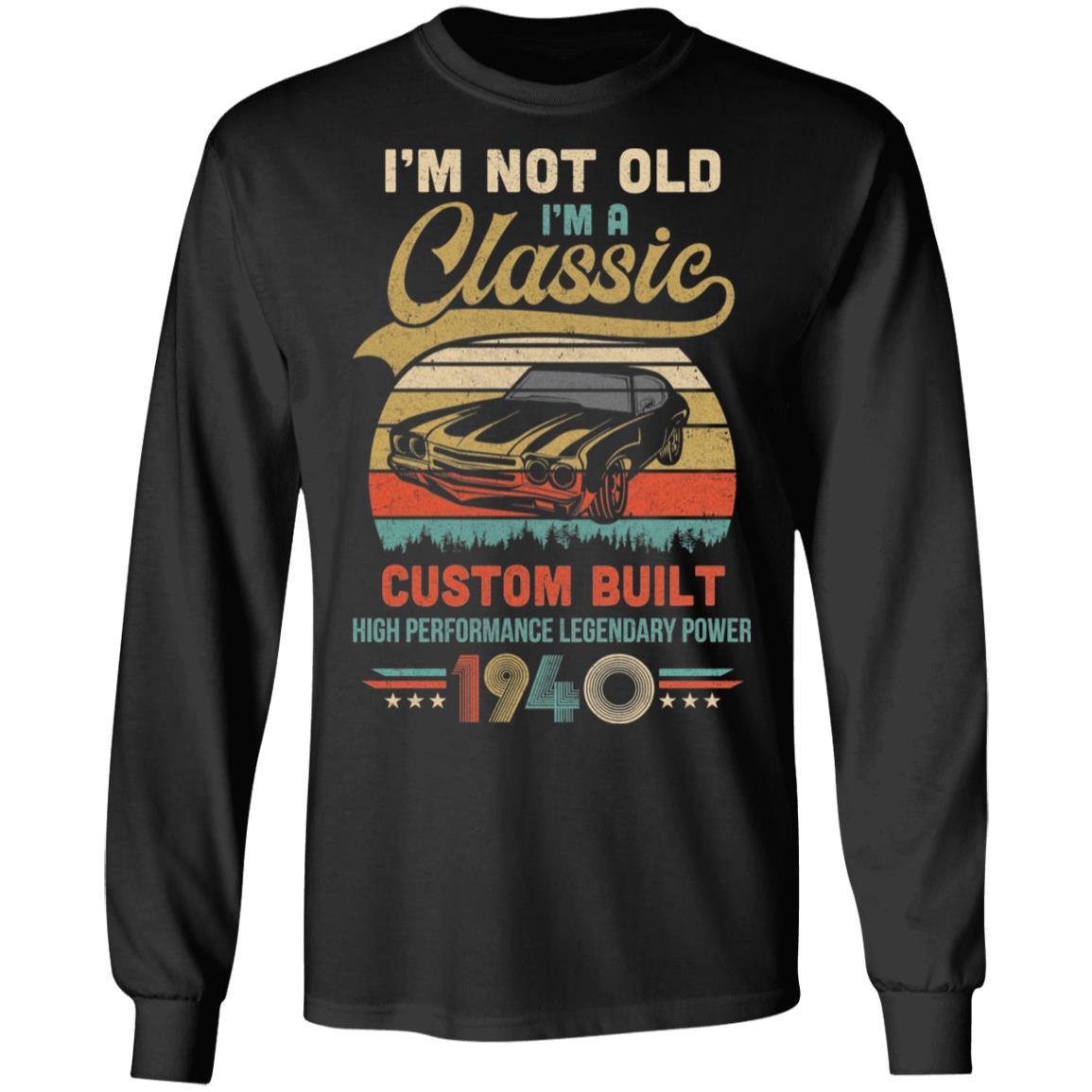 I'm Not Old I'm A Classic Born 1940 81th Birthday Gift-T-Shirt & Hoodie-Long Sleeve T-Shirt-Black