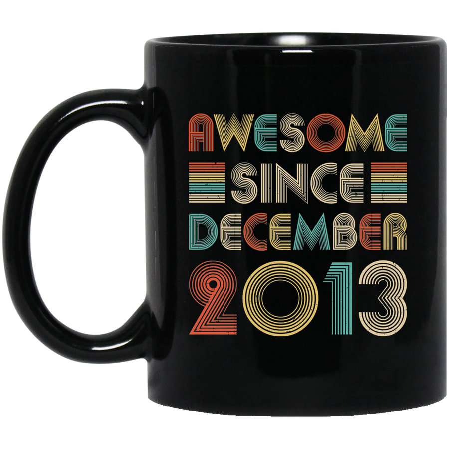 Awesome Since December 2013 Vintage 8th Birthday Gifts Youth Mug-Coffee Mug-BM11OZ 11 oz. Black Mug-Black