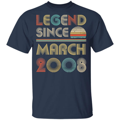 Legend Since March 2008 Vintage 13th Birthday Gifts Youth-Youth Shirt-Youth T-Shirt-Navy