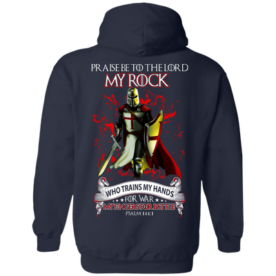 Praise The Lord My Rock Who Trains My Hands For War-T-Shirt & Hoodie-Pullover Hoodie-Navy