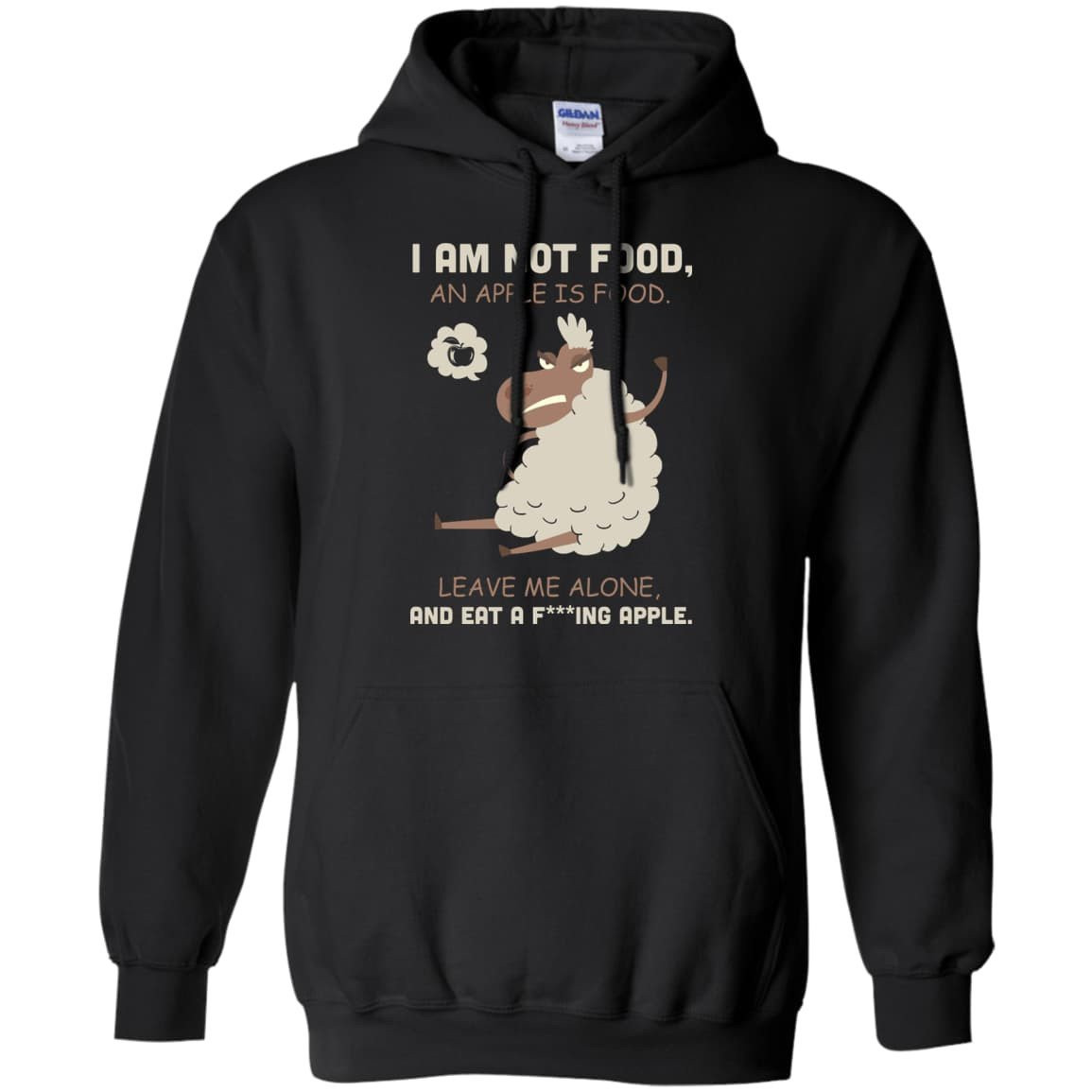 I Am Not Food An Apple Is Food Leave Me Alone Vegetables-T-Shirt & Hoodie-Pullover Hoodie-Black