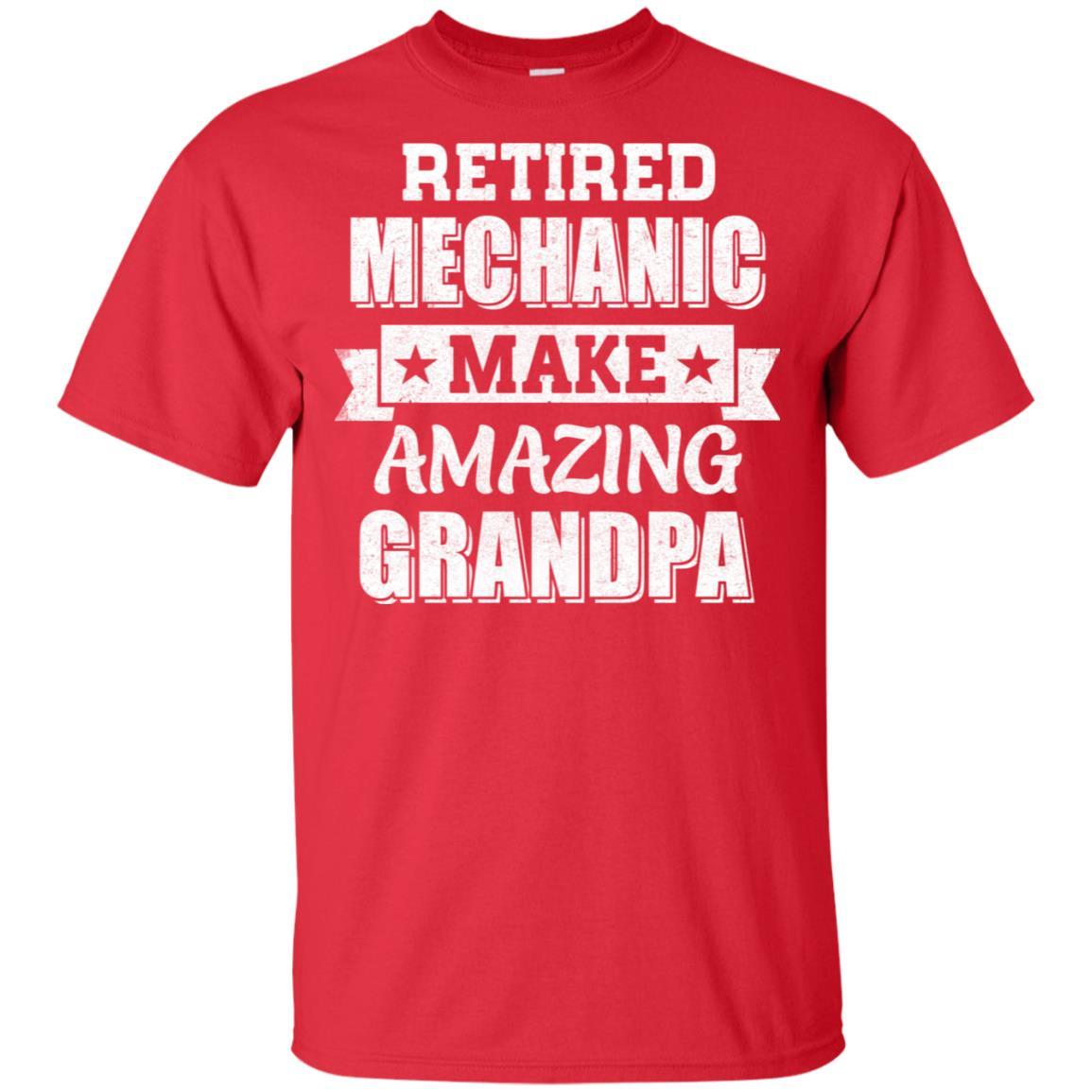 Funny Retired Machanic Make Amazing Grandpa Gifts-T-Shirt & Hoodie-Classic T-Shirt-Red
