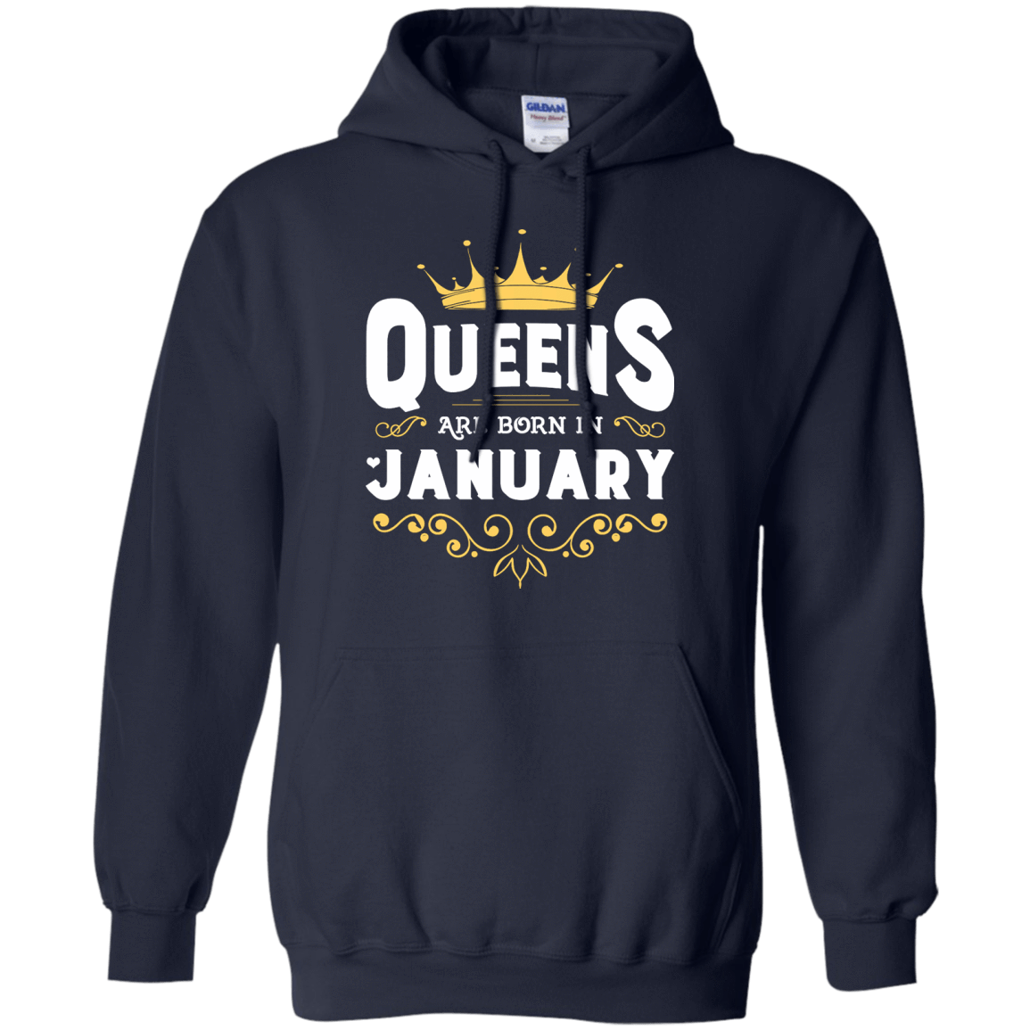 Queens Are Born In January-T-Shirt & Hoodie-Pullover Hoodie-Navy