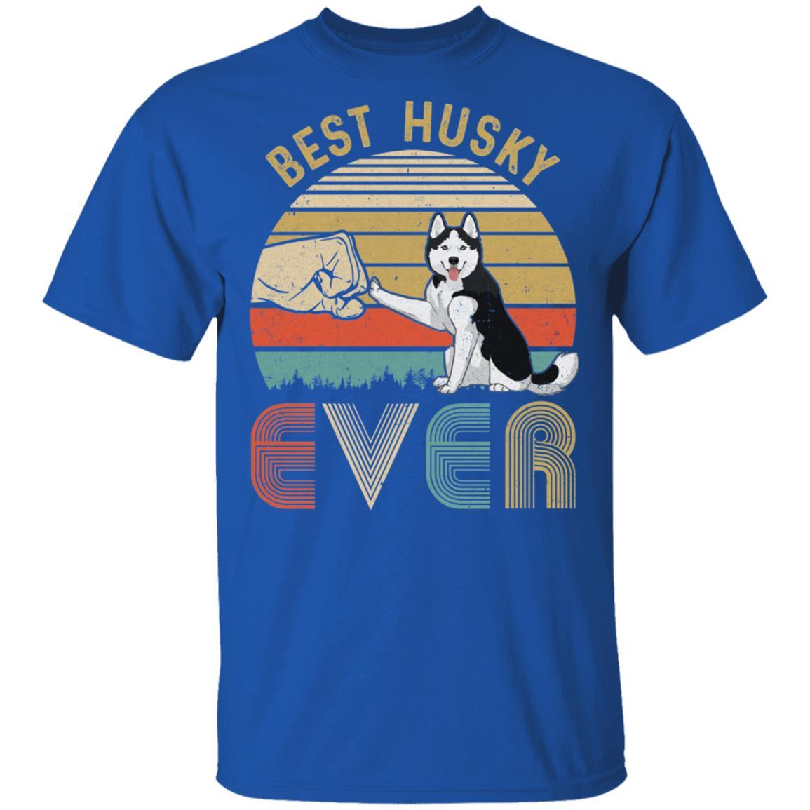 Vintage Best Husky Dad Ever Bump Fit Funny Dad Gifts-T-Shirt & Hoodie-Classic T-Shirt-Royal