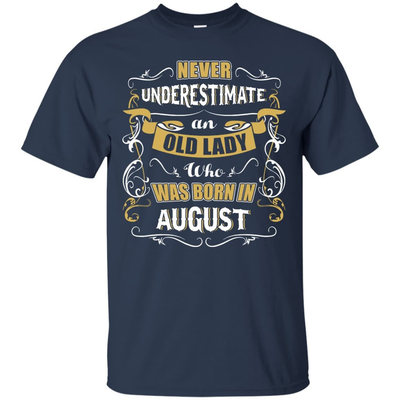 An Old Lady Who Was Born In August-T-Shirt & Hoodie-Classic T-Shirt-Navy
