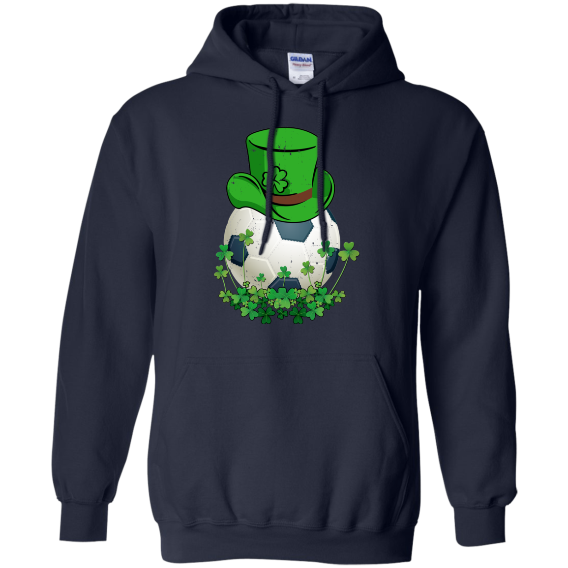 Shamrock Soccer Leprechaun St Patricks Day-T-Shirt & Hoodie-Pullover Hoodie-Navy