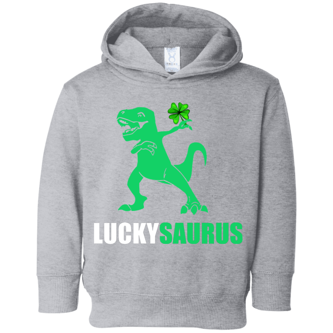 Irish Dinosaur Leprechaun St Patricks Day Luckysaurus Youth-Youth Shirt-Toddler Fleece Hoodie-Heather Grey