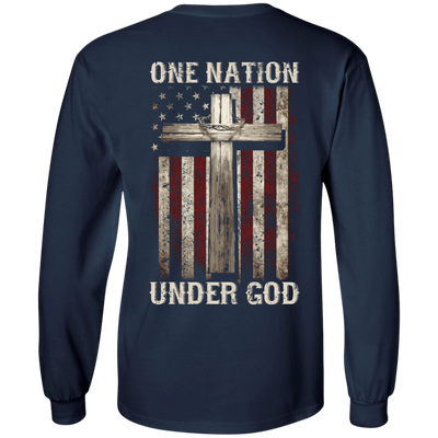 One Nation Under God-T-Shirt & Hoodie-Long Sleeve T-Shirt-Navy