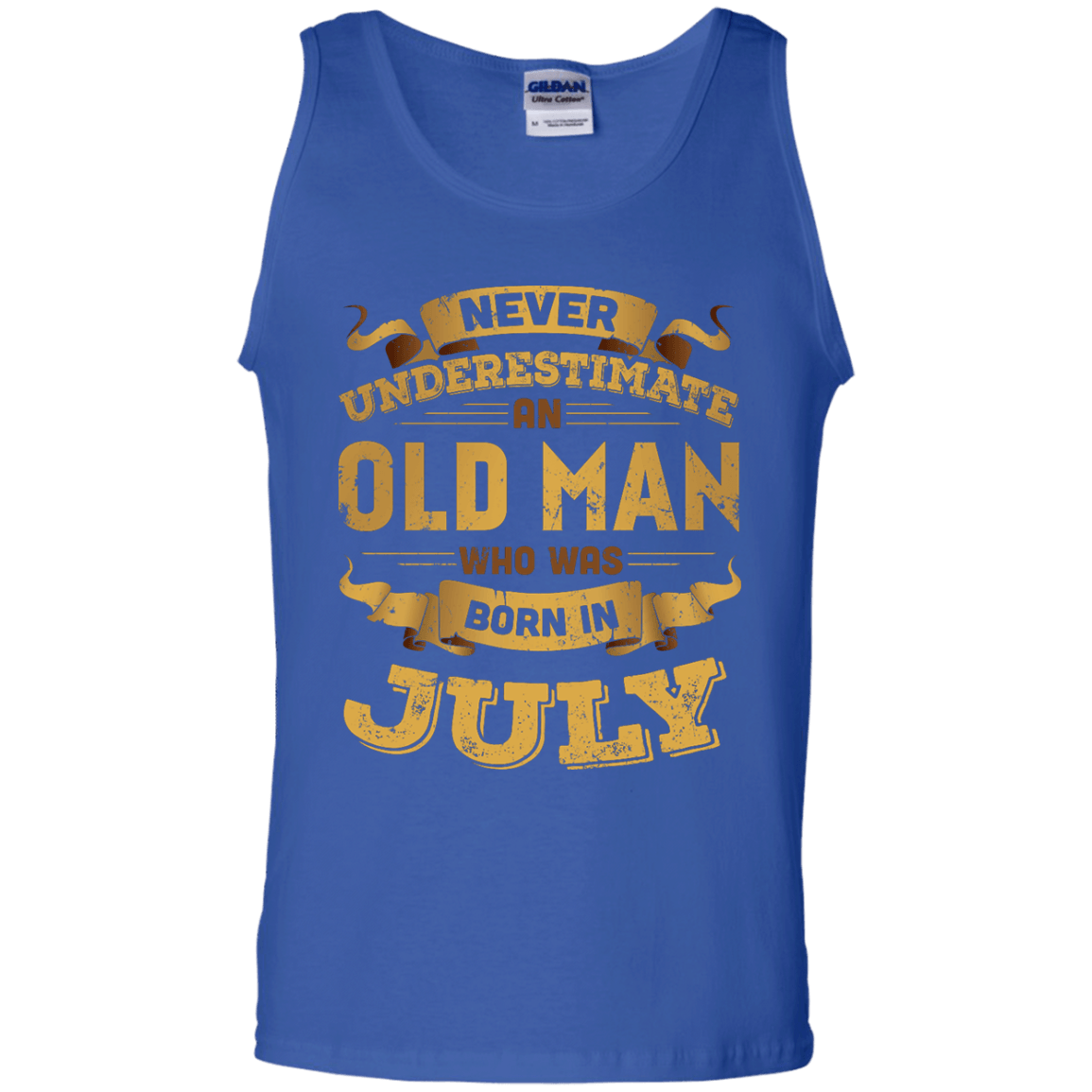 Never Underestimate An Old Man Who Was Born In July-T-Shirt & Hoodie-Unisex Tank-Royal