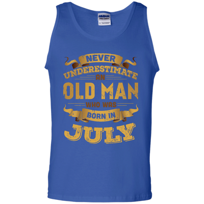 Never Underestimate An Old Man Who Was Born In July-T-Shirt & Hoodie-Unisex Tank-Royal