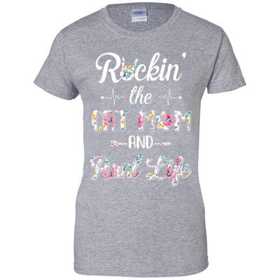 Rockin The Cat Mom Aunt Life Mothers Day Cat Lovers-T-Shirt & Tank Top-Women's T-Shirt-Sport Grey