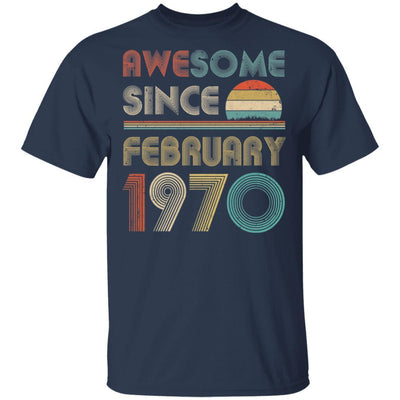 Awesome Since February 1970 Vintage 51th Birthday Gifts-T-Shirt & Hoodie-Classic T-Shirt-Navy