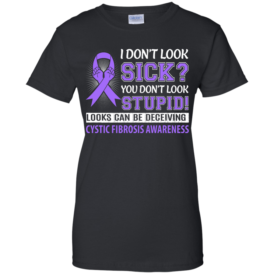 I Don't Look Sick Cystic Fibrosis Awareness-T-Shirt & Hoodie-Women's T-Shirt-Black