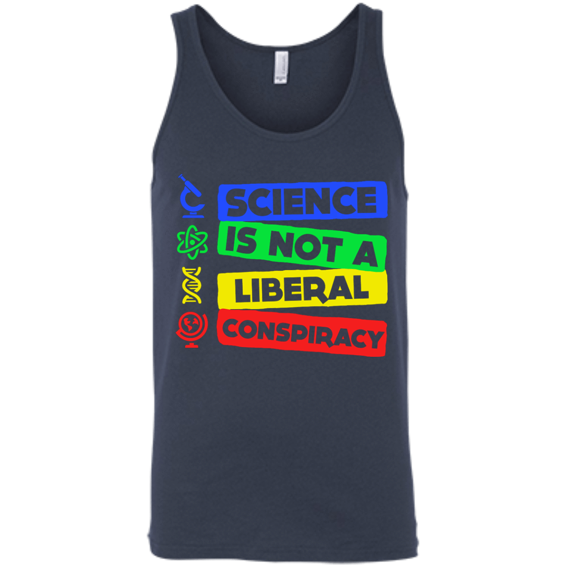 Science Is Not A Liberal Conspiracy-T-Shirt & Hoodie-Unisex Tank-Navy