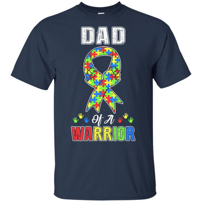 Dad Of A Warrior Support Autism Awareness Gift-T-Shirt & Hoodie-Classic T-Shirt-Navy