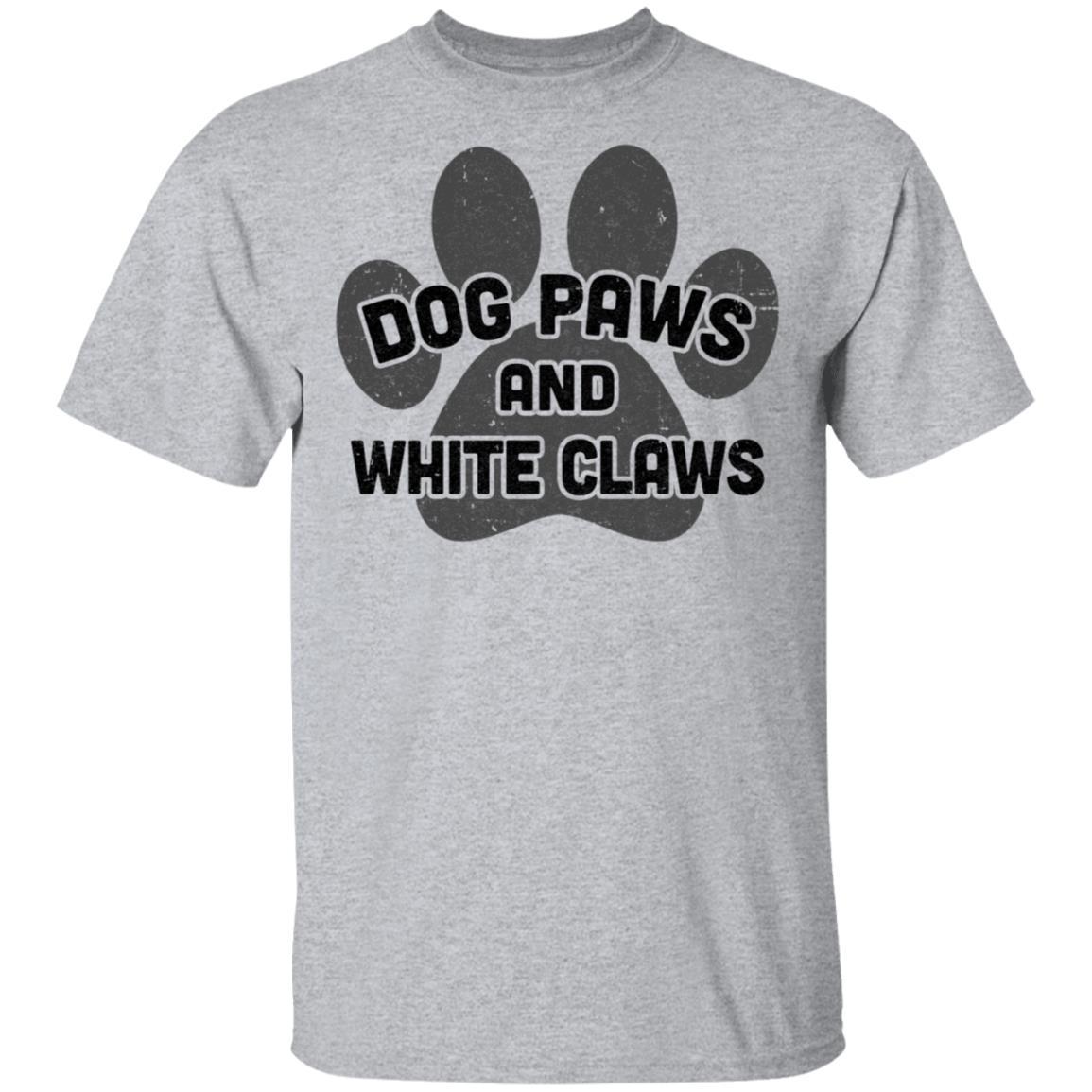 Dog Paws And White Claws Funny Cute Dog Lover-T-Shirt & Hoodie-Classic T-Shirt-Sport Grey