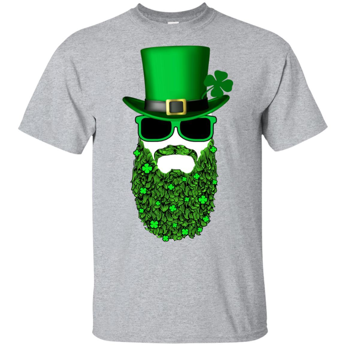 Bearded Man Moustache Leprechauns St Patrick's Day-T-Shirt & Hoodie-Classic T-Shirt-Sport Grey