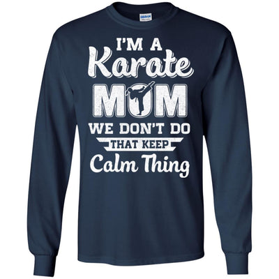 Funny Karate Mom Fighting Kyokushin Gifts-T-Shirt & Hoodie-Long Sleeve T-Shirt-Navy
