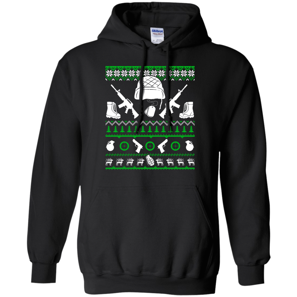 Soldier Christmas Sweater-T-Shirt & Hoodie-Pullover Hoodie-Black