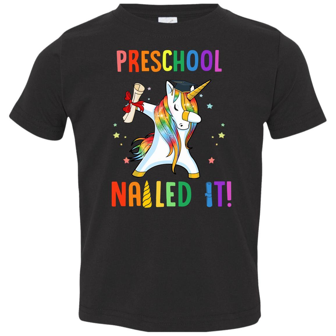 Dabbing Preschool Unicorn Nailed It Graduation Class Of 2021 Youth-Youth Shirt-Toddler T-Shirt-Black