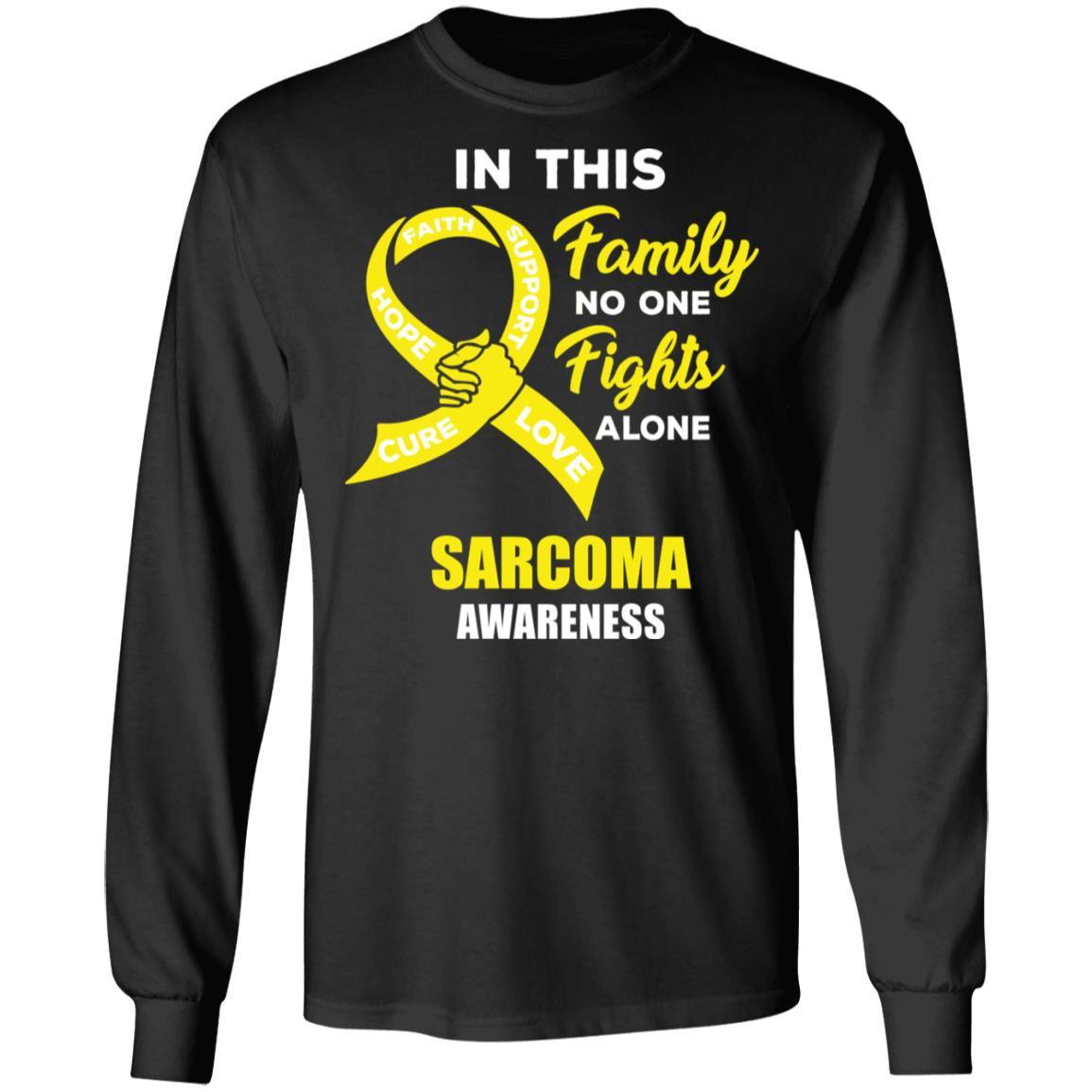 In This School No One Fights Sarcoma Awareness Alone-T-Shirt & Hoodie-Long Sleeve T-Shirt-Black