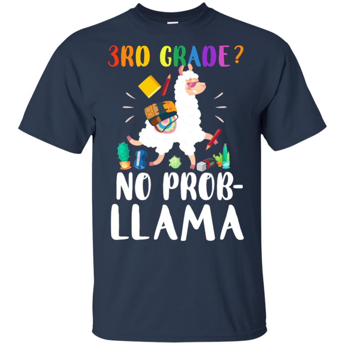 3rd Grade No Prob Llama Funny First Day Of School-T-Shirt & Hoodie-Classic T-Shirt-Navy