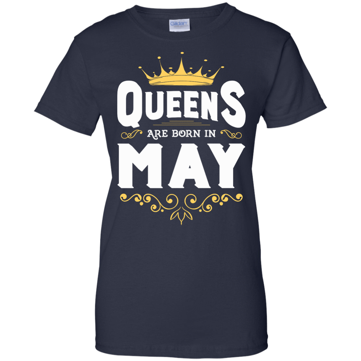 Queens Are Born In May-T-Shirt & Hoodie-Women's T-Shirt-Navy