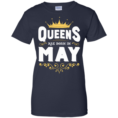 Queens Are Born In May-T-Shirt & Hoodie-Women's T-Shirt-Navy