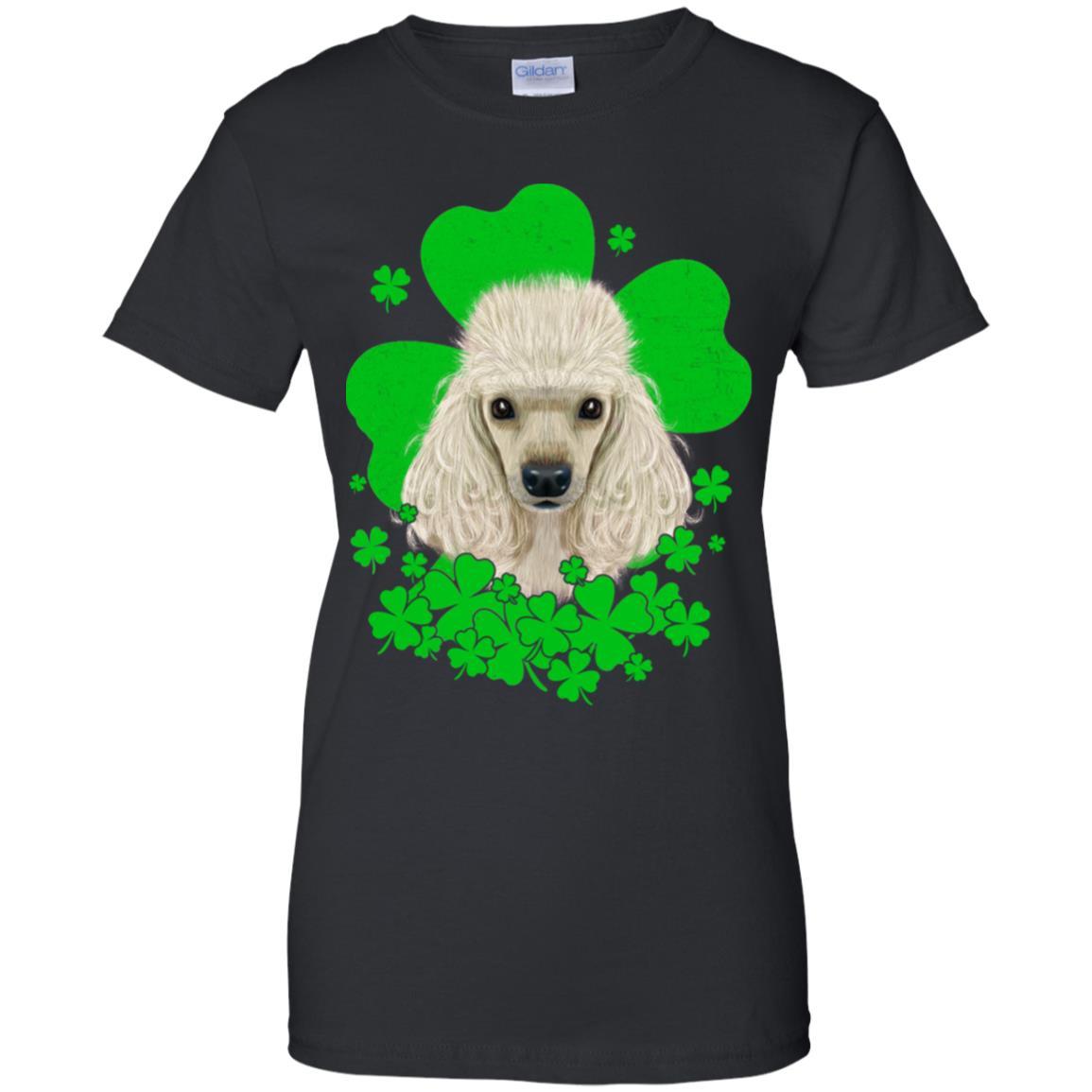 Poodle St. Patrick's Day Clovers-T-Shirt & Hoodie-Women's T-Shirt-Black