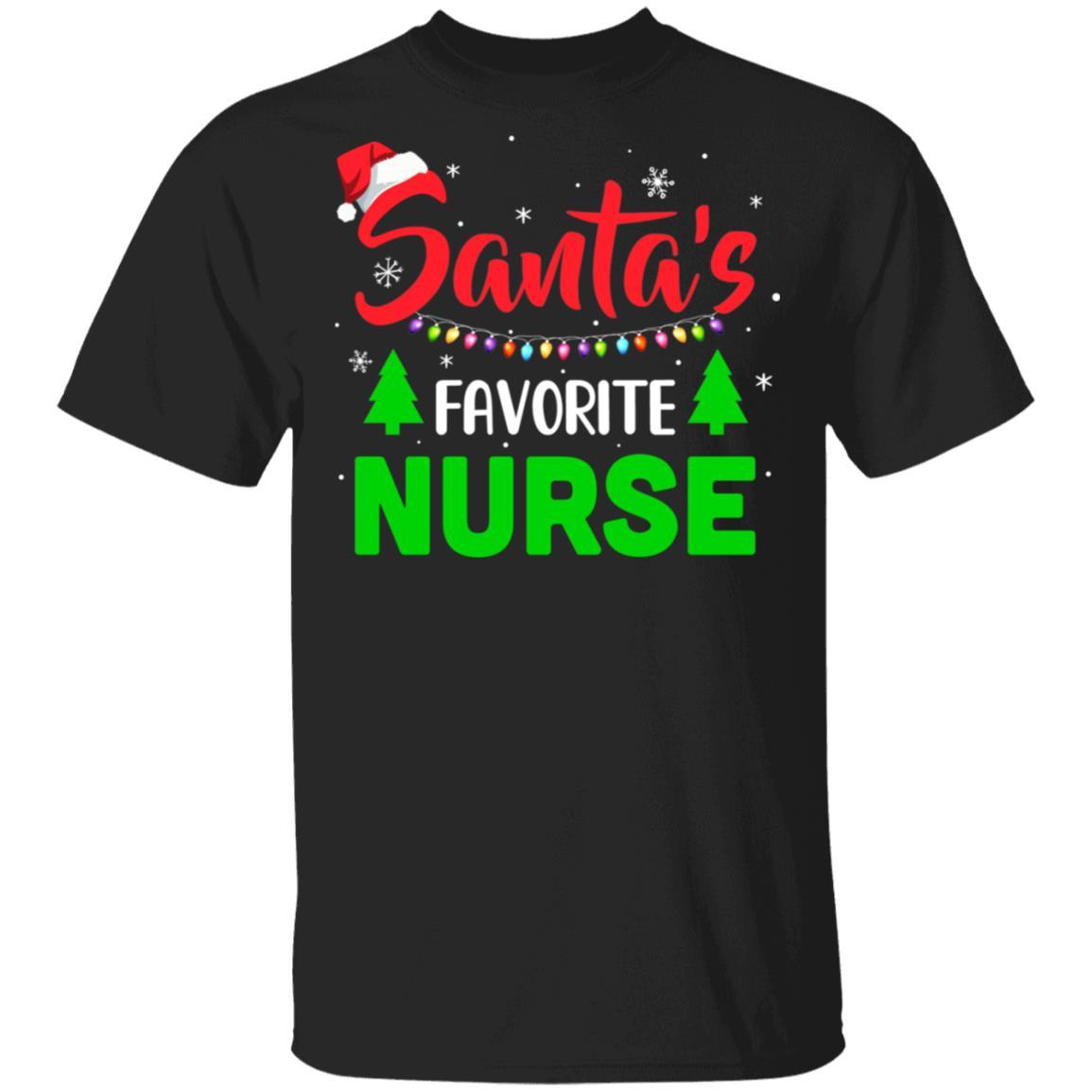 Santa's Favorite Nurse Funny Christmas Xmas Gifts-T-Shirt & Sweatshirt-Classic T-Shirt-Black