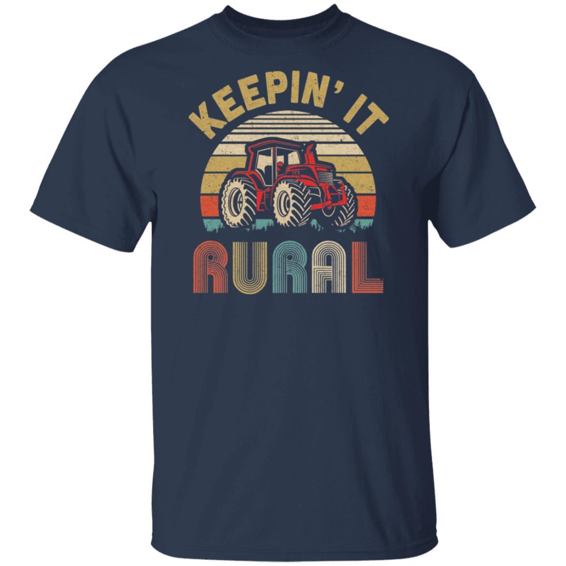 Keepin' It Rural Vintage Farming Tractor Farmer-T-Shirt & Hoodie-Classic T-Shirt-Navy