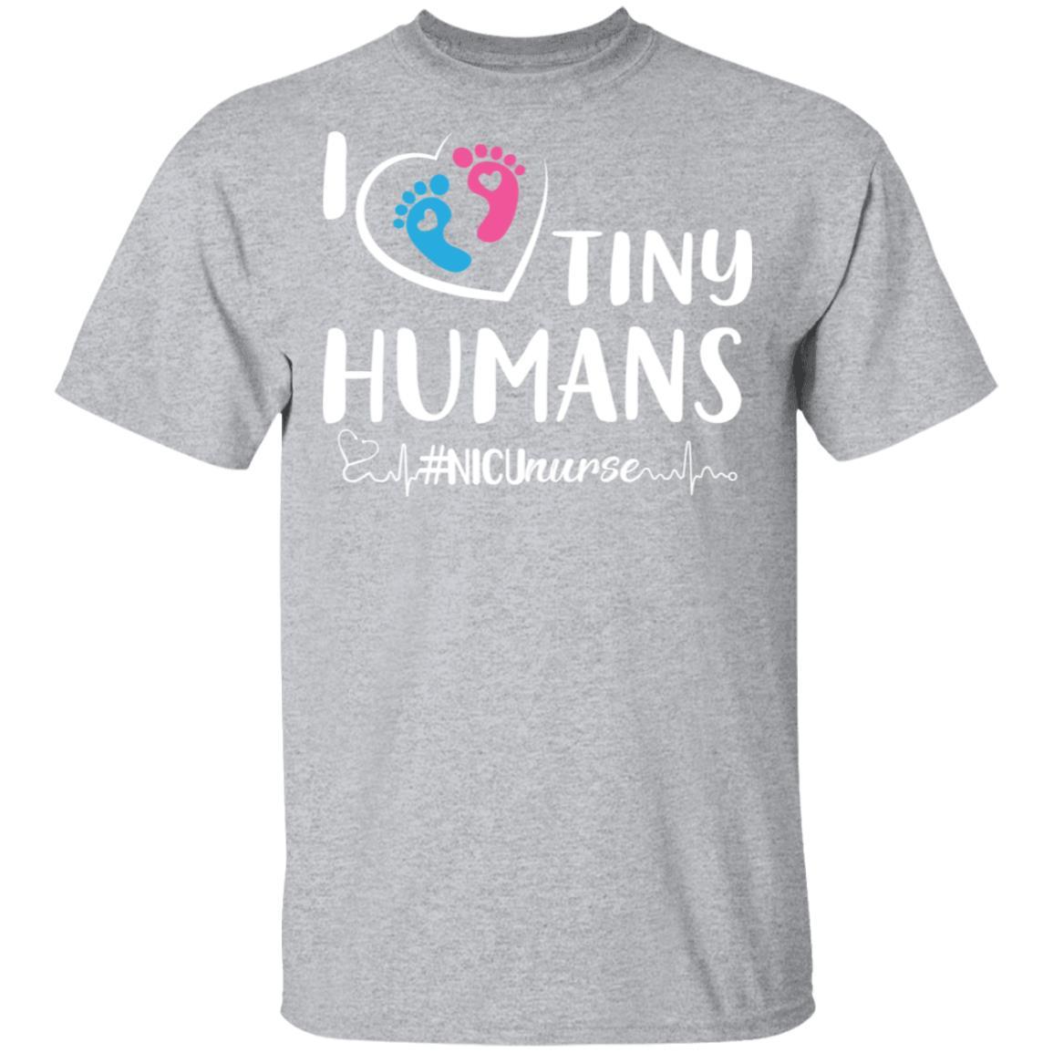 I Love Tiny Humans Nicu Nurse Nursing-T-Shirt & Tank Top-Classic T-Shirt-Sport Grey