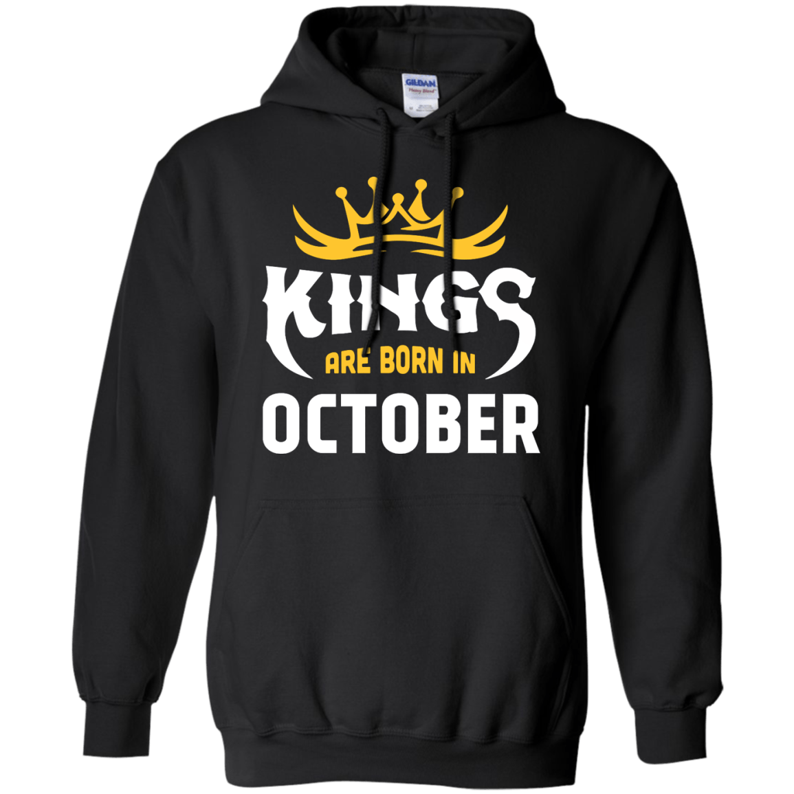 Kings Are Born In October-T-Shirt & Hoodie-Pullover Hoodie-Black