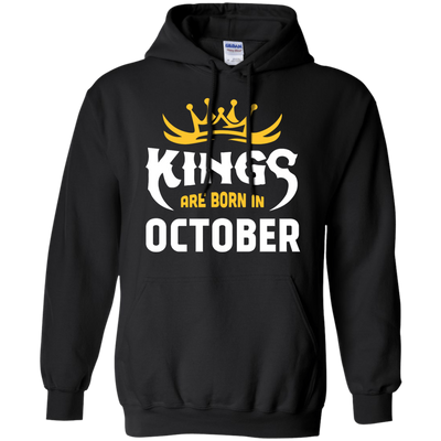 Kings Are Born In October-T-Shirt & Hoodie-Pullover Hoodie-Black