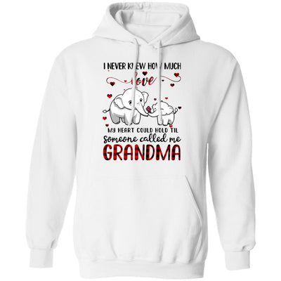 Someone Called Me Grandma Elephant Red Plaid Mother's Day-T-Shirt & Hoodie-Pullover Hoodie-White