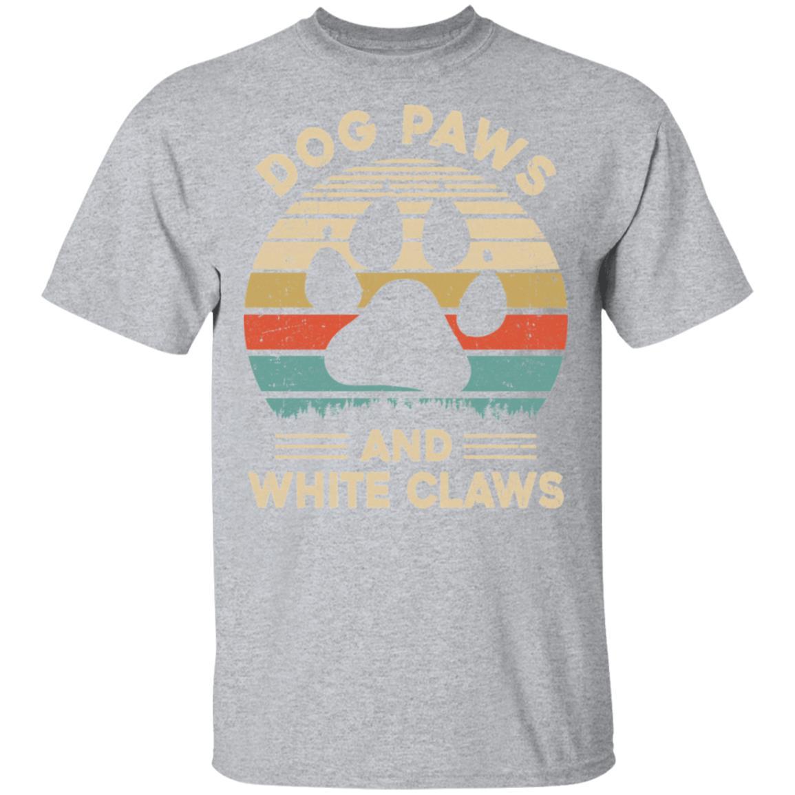 Dog Paws And White Claws Vintage Cute Dog Lover-T-Shirt & Hoodie-Classic T-Shirt-Sport Grey