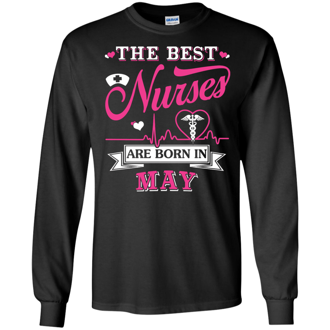 The Best Nurses Are Born In May-T-Shirt & Hoodie-Long Sleeve T-Shirt-Black