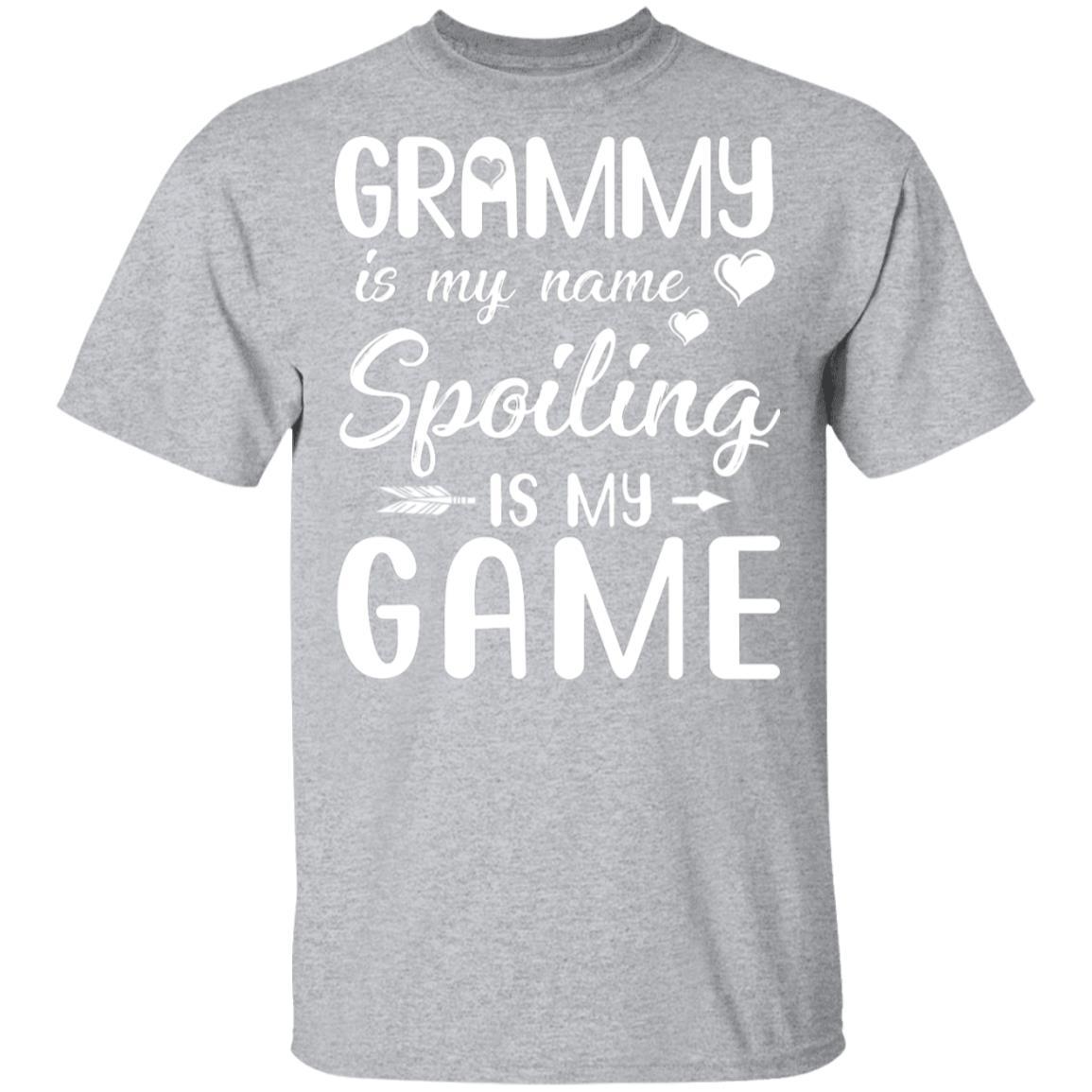 Grammy Is My Name Spoiling Is My Game Funny Mothers Day-T-Shirt & Tank Top-Classic T-Shirt-Sport Grey
