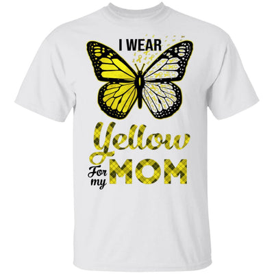 I Wear Yellow For My Mom Butterfly Sarcoma Bone Cancer-T-Shirt & Hoodie-Classic T-Shirt-White