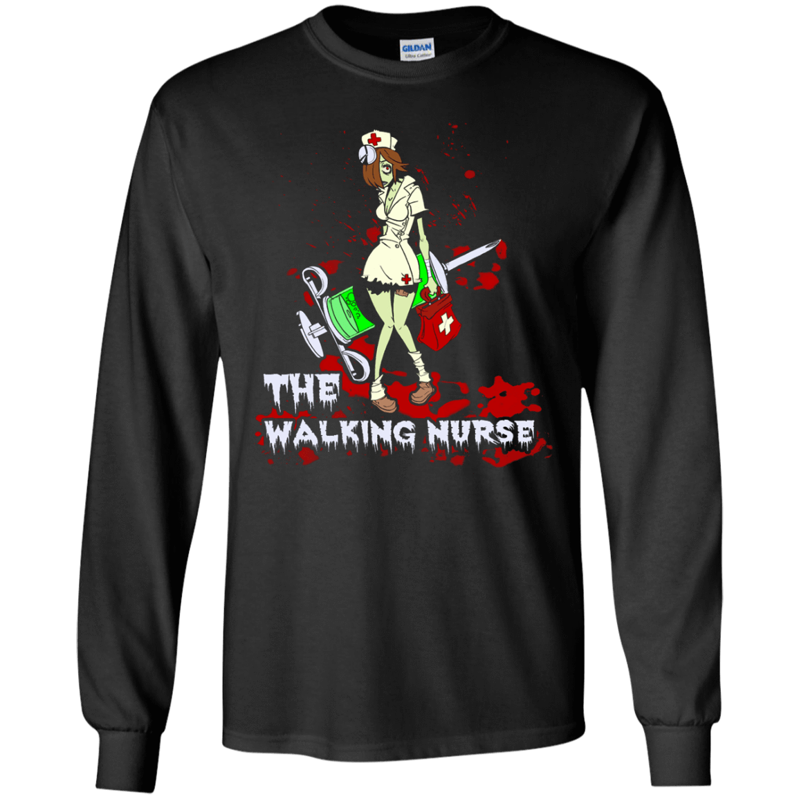 The Walking Nurse-T-Shirt & Hoodie-Long Sleeve T-Shirt-Black
