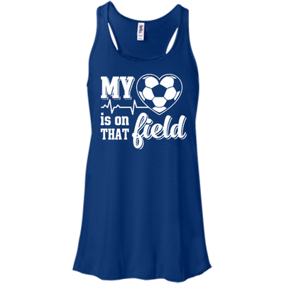 My Heart Is On That Field Soccer-T-Shirt & Hoodie-Women's Flowy Racerback Tank-True Royal