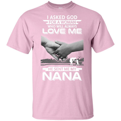 I Asked God For A Woman Who Always Love Me Nana Youth-Youth Shirt-Youth T-Shirt-Light Pink