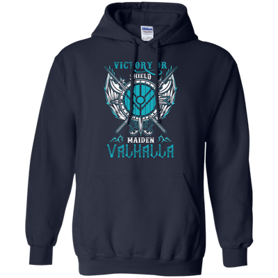 Shieldmaiden Victory Or Valhalla-T-Shirt & Hoodie-Pullover Hoodie-Navy