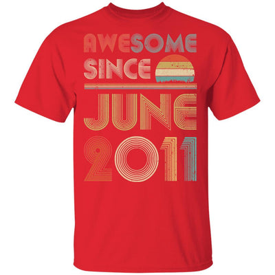 Awesome Since June 2011 Vintage 10th Birthday Gifts Youth-Youth Shirt-Youth T-Shirt-Red